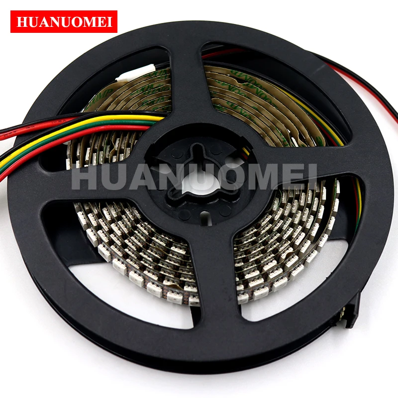 5V 144LEDs/m APA102 Addressable Full Color Flexible LED Strip 5050 144Pixel/m Digital Pixel Light Black PCB Non-waterproof IP20