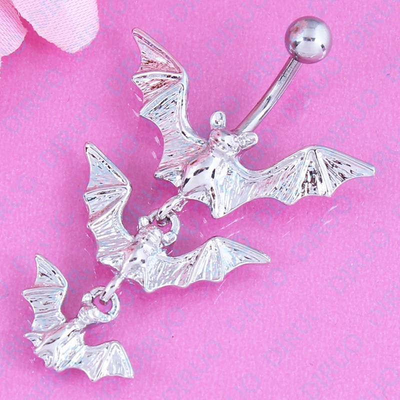 Fashion Dangle Gift Triple Vampire Bat Belly Ring Navel  Body Jewelry Piercing belly button ring