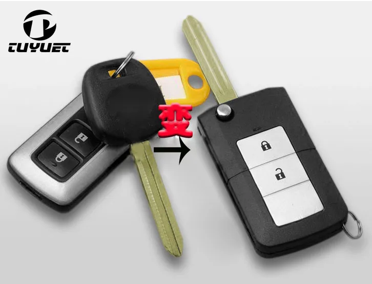 

Новинка! Складной чехол-книжка с 2 кнопками, для Toyota high Lander Yaris, дистанционный ключ, заготовки в корпусе