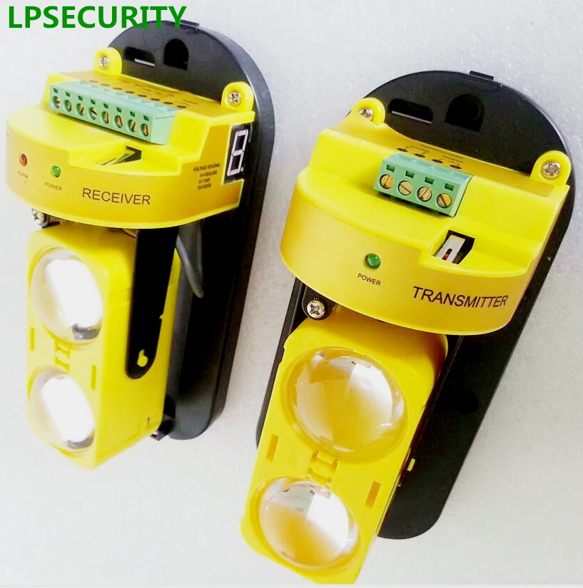 Lpsecurity sensor infravermelho para segurança, 30 a 100m, indicador led, detector ir, 2 vias, ambiente externo, feixe duplo, barreira infravermelha, sistema de alarme gsm