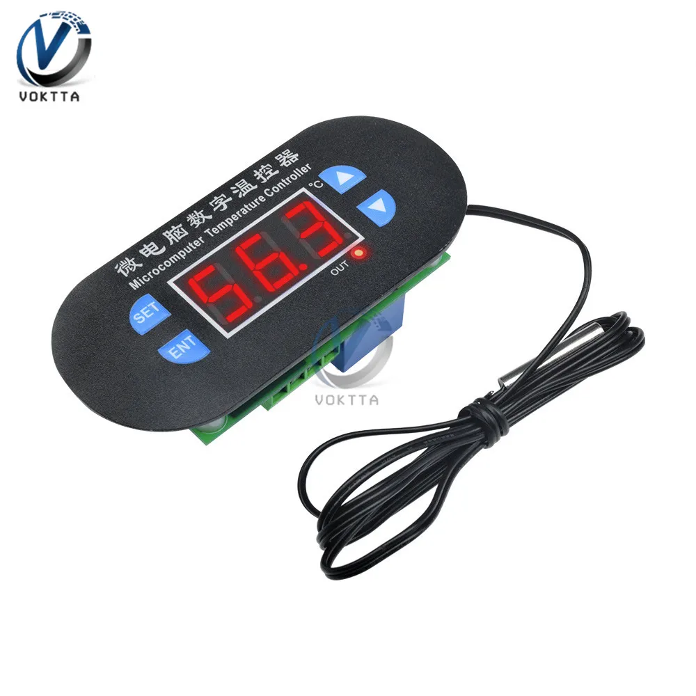 W1308 AC 110-220V DC 12V Regolatore di Temperatura del termometro Meter Sensore Display A LED termostato con Sensore NTC porta