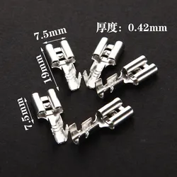 50sets  6.3 mm with transparent sheath inserted spring 6.3mm Female connector terminal Faston with insulator for wire