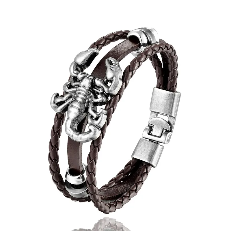 Scorpio Vintage Scorpion Bracelet Women Multilayer Leather Bracelet Men\'s Charm Hot Bracelet Bracelet Accessories Pulseras