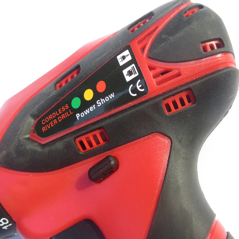 Batería recargable de litio de alta calidad, destornillador eléctrico con enchufe europeo, 0-1400r/min, velocidad de rotación, modo de 2 velocidades, instrumento de potencia