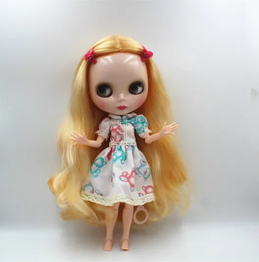 Blygirl Blyth doll Golden wave curls doll NO.31BL74 joints body 19 joints normal skin The hand can be rotated