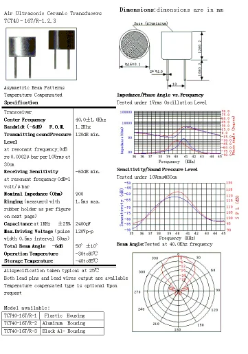 Transmisor receptor de Sensor ultrasónico, 20 piezas X 16mm, R y T, 40KHZ, TCT40-16T/R, 40khz