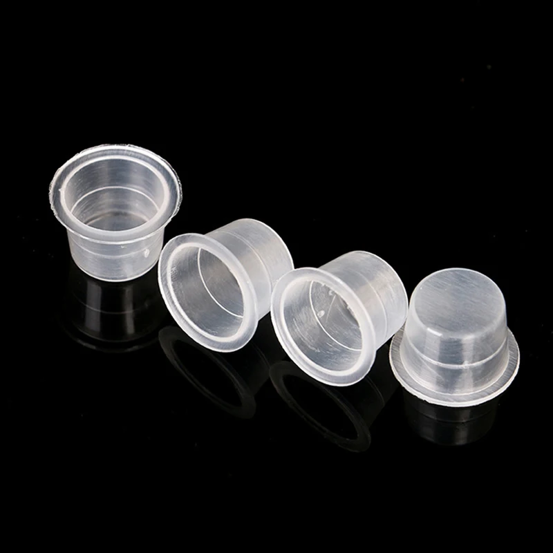 500/1000 PCS Plastic Disposable Microblading Tattoo Ink Cups S/M/L Permanent Makeup Pigment Clear Holder Container Cap