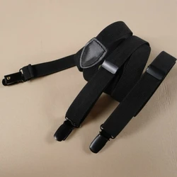 1pc Mens Black Solid Plain Braces Unisex Casual Adjustable Clip-on Suspenders 3 Clips 2cm Width Adult Belt Strap Braces BDXJ220