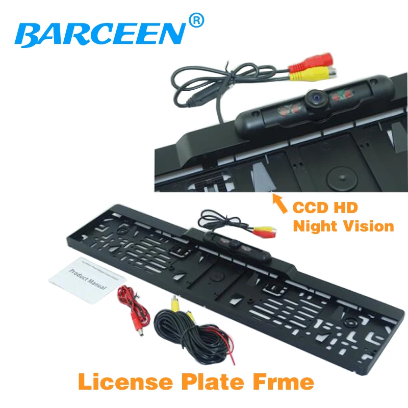 New arrival EU Car License Plate Frame camera car reserve reversing camera bring ir  higest night vision 170 degree