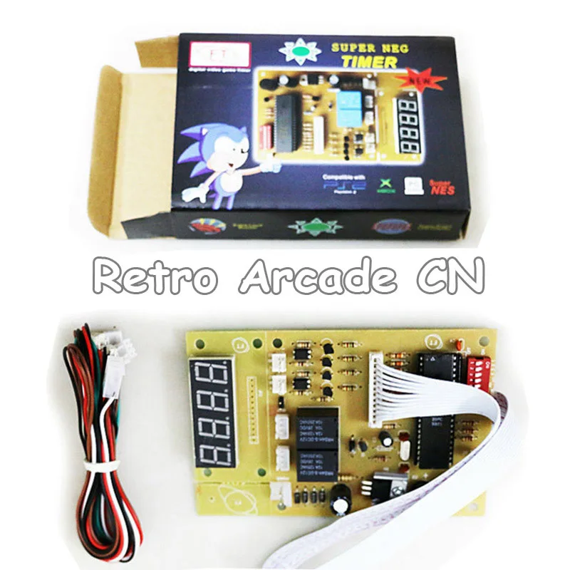 4 digits 12V Time Control Timer Board With Wire harness for arcade cabinet coin acceptor selector, pump water, washing machine