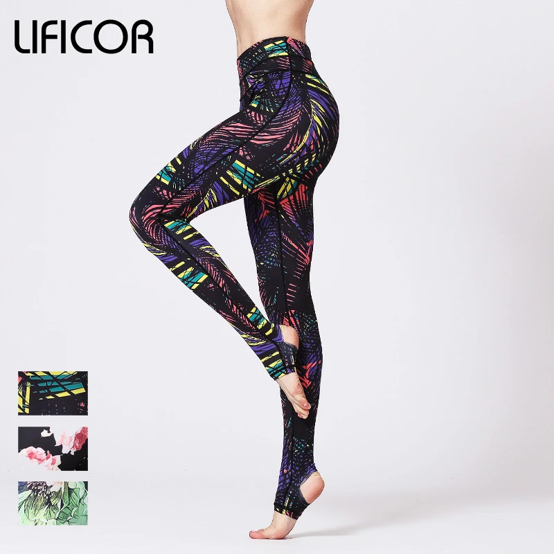 Women High Waisted Yoga Pants Sports Fitness Gym Leggings Printing Tights Running Athletic Female Stretchy Skinny Scrunch Butt