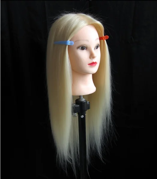 Free Shpping!! New Long White Hairdressing Doll Heads Dolls For Hairdressers Head With Hair On Sale