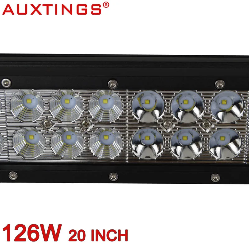 Auxtings 12v 24V 20''  led light bar dual rows led driving light IP67 waterproof work light 126W 20 inch offroad car offroad 4x4