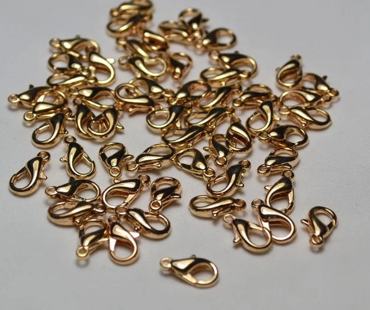 

300pcs/ lot Zinc Alloy New Arrival Wholesale Lobster Clasps Rose Golden Plated clasps jewelry findings 10*5mm