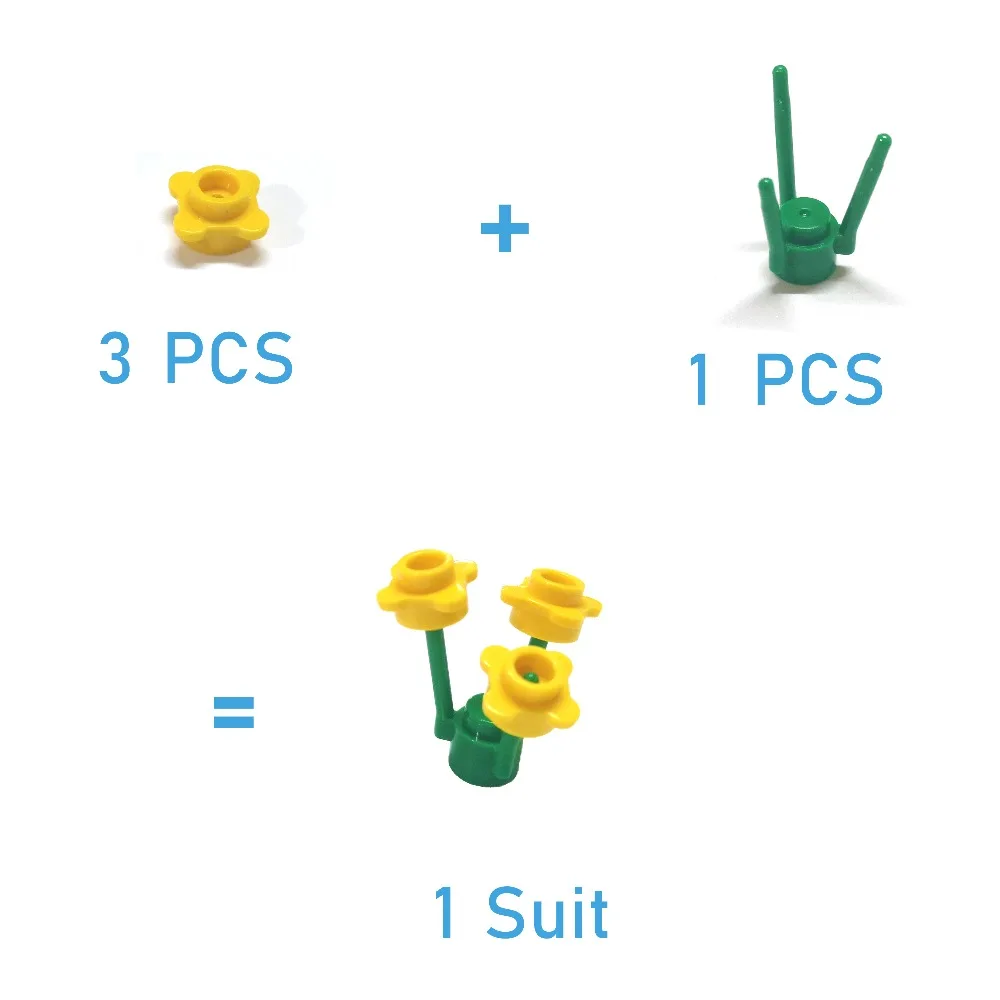 DIY Bouwstenen Cijfers Bakstenen Bloem Planten 120 Pak Educatief Creatieve Maat Compatibel Met 33291 Speelgoed voor Kinderen