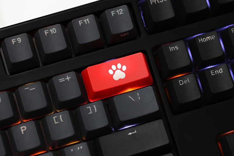 Novelty Shine Through Keycaps ABS Etched, Shine-Through cat pad  black red custom mechanical keyboard enter backspace r4 r1