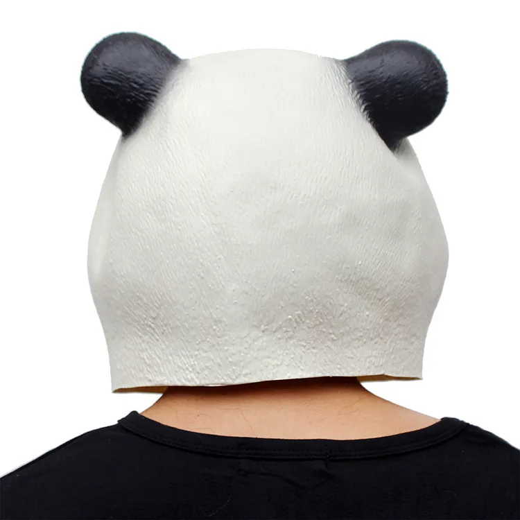 Halloween Costume Prop Adult Latex Party Masks Panda Head Natural Silicone Rubber Cosplay Fancy Dress Animal Full Face Mask