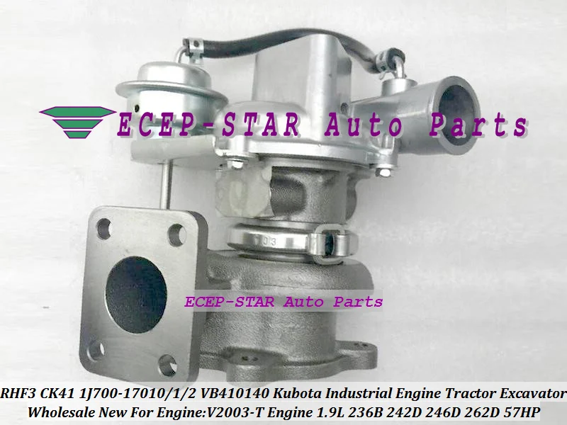 Turbo RHF3 CK41 1J700-17010 1J700-17011 1J700-17012 VB410140 For Kubota Tractor Excavator Industrial Engine V2003-T 236B 1.9L