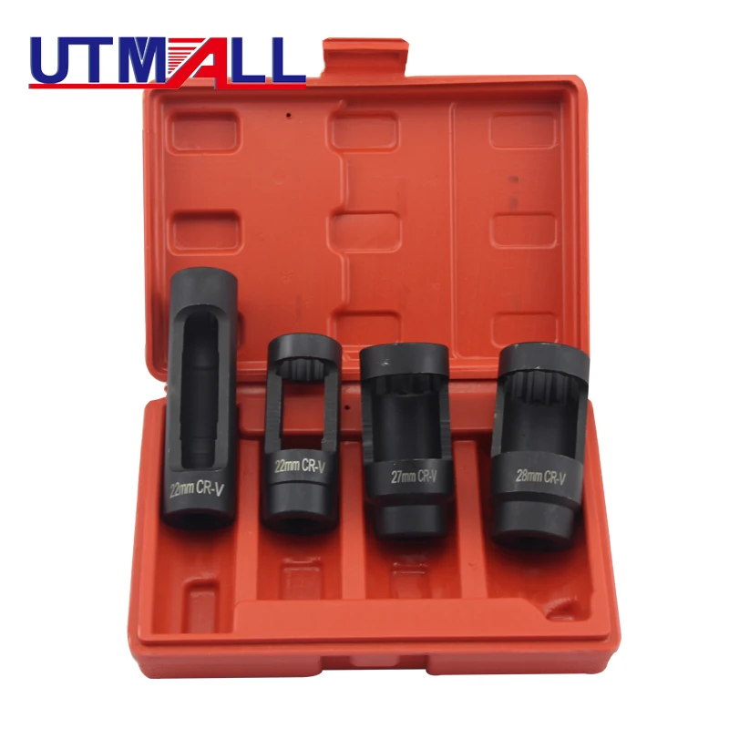 4pcs Euro-type Oxygen Sensor Socket Set Oxygen Sensor Removal Socket Wrench Tool Kit