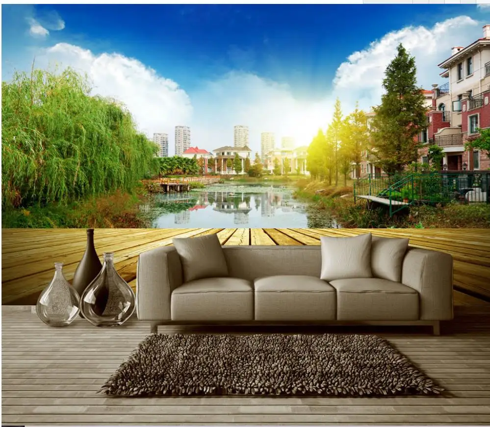 European Style Top Quality photo wall murals wallpaper woods landscape painting background wall 3d stereoscopic wallpaper