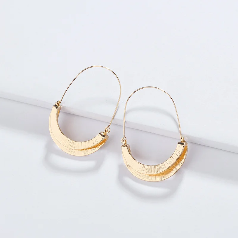 2020 New  Geometric U Shape Semicircle Hoop Earrings for Women Statement Earrings Jewelry Wholesale