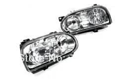 MK4 Style Clear Glass Head Light For VW Golf MK3