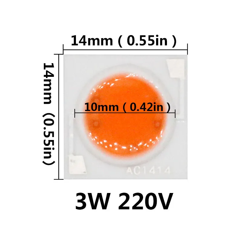 3W 7W 9W 14*14MM Connect AC220V Ceramic Plant Growth Bulb Plant Light Emitting Diode Light Source Vegetable Flower Succulents
