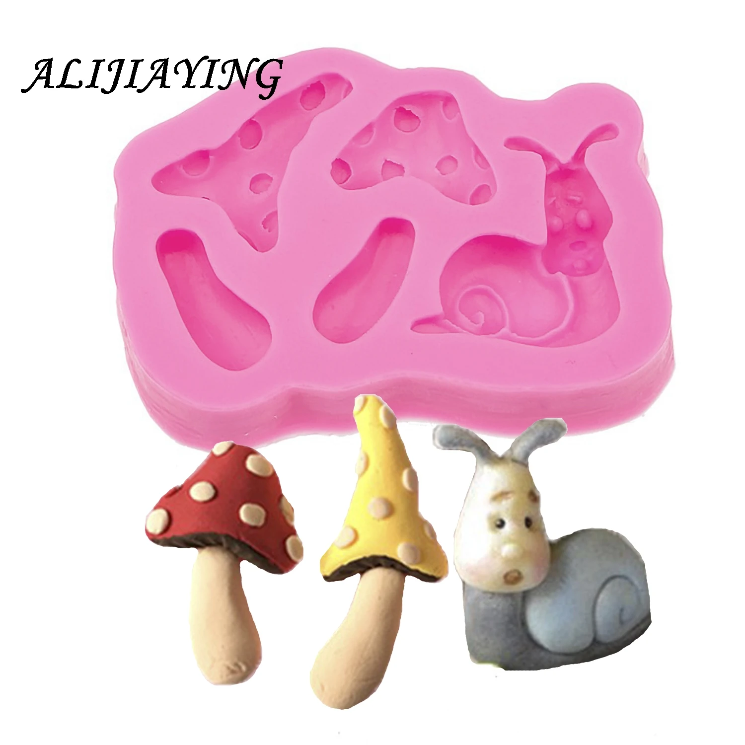 1Pcs 3D Snail Mushroom Silicone Mold Fondant Cake Decoration Chocolate tools Kitchen Baking Accessories DIY Mold D0510