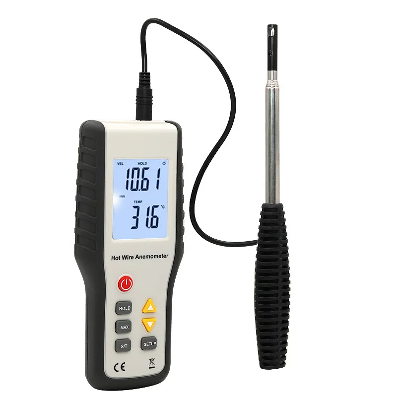 

HT9829 Thermal anemometer, air volume meter, high sensitivity anemometer, wind temperature measurement can measure breeze