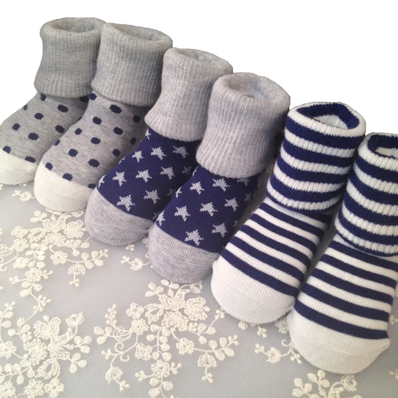 Warm Cozy 12 pair Suitable for 6 Month-5 Year Cute Striped dots pattern Socks Baby Infant Newborn Socks Winter 100% Cotton Sock