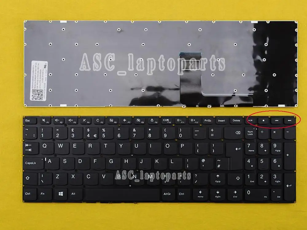 New UK QWERTY Keyboard for Lenovo IdeaPad 310 Touch-15ISK 310-15ISK V310-15ISK Lapotp Black Without Frame