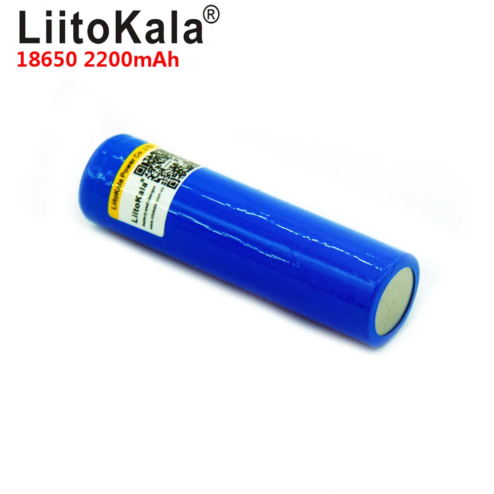 LiitoKala 18650 3.7V 2200mA akumulator litowy wielokrotnego ładowania latarka baterie LED Light bateria + spiczasty