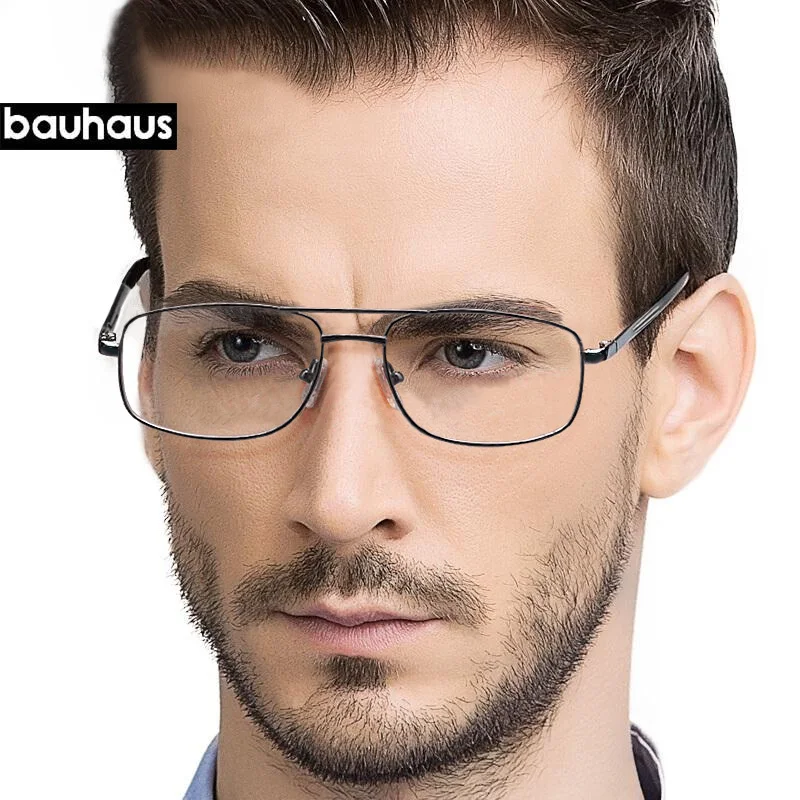 0310 bauhaus Brand Prescription Glasses Frames Aluminium Magnesium-Alloy Frame Double Bridge Spectacle Eyeglasses Myopia Glasses