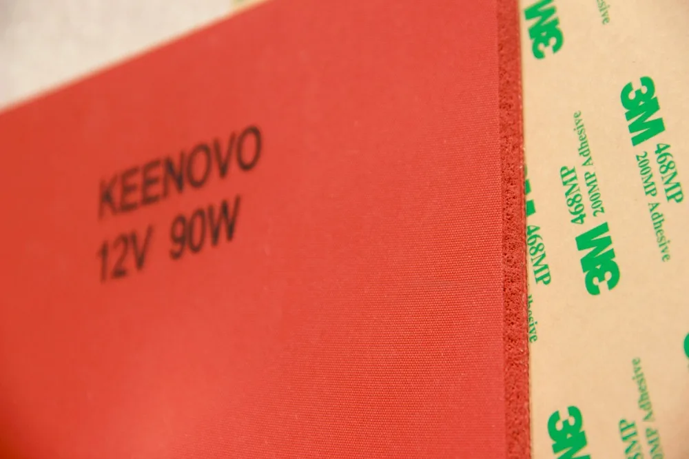 Keenovo Silicone Heater Pad 150*150mm 90W@12V, w/ 5mm Thermal Insulation Silicone Sponge/Foam,  and Thermostat of 90 Deg C