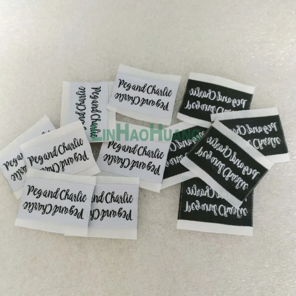 

Wholesale Customized Garment Labels/Woven Labels/Main Label/Embroidered Tag Loop Fold 1000pcs