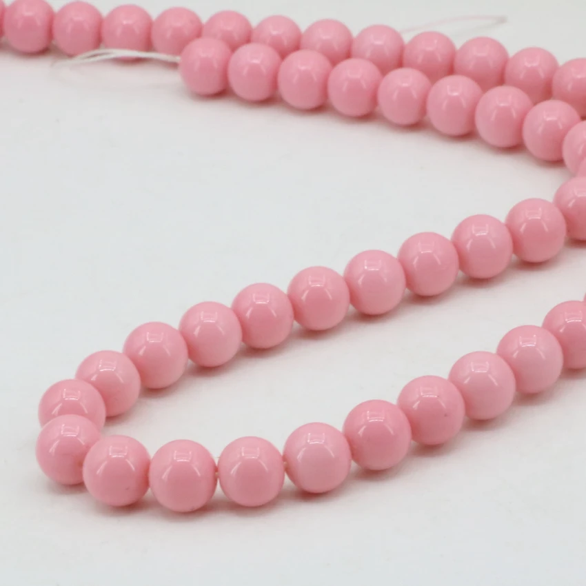 15 colors 8mm round baking paint glass loose beads fit diy necklace/bracelet for women accessories spacers jewelry 15inch B3248