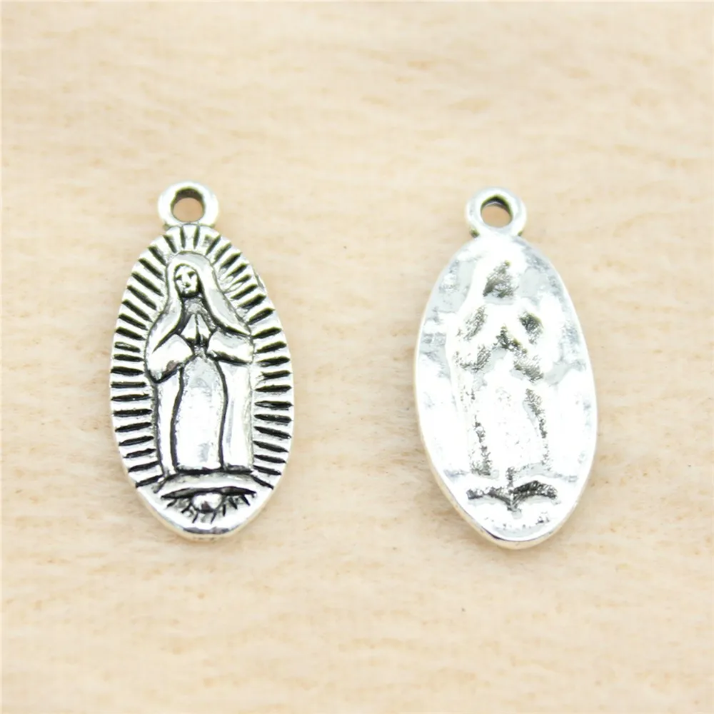 62pcs/lot 23*11mm ancient silver Virgin Mary charm Pendants DIY jewelry for bracelet necklace earring