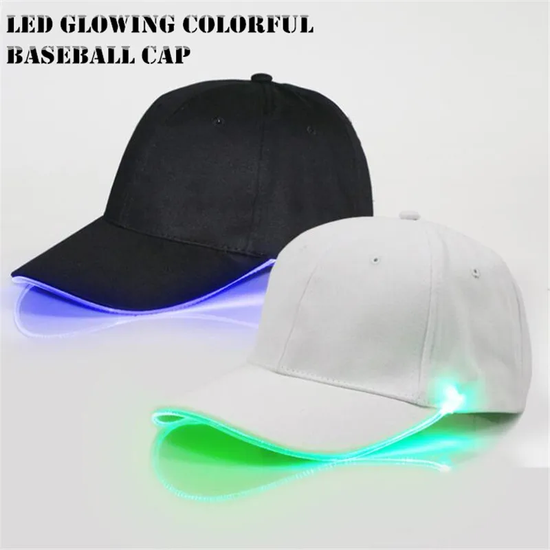 200p! Unisex Men&Women LED Glow Colorful Baseball Hat Boy&Girl Teenager LED Light Cap In Dark Party Club Props Hip Hop Visor Cap