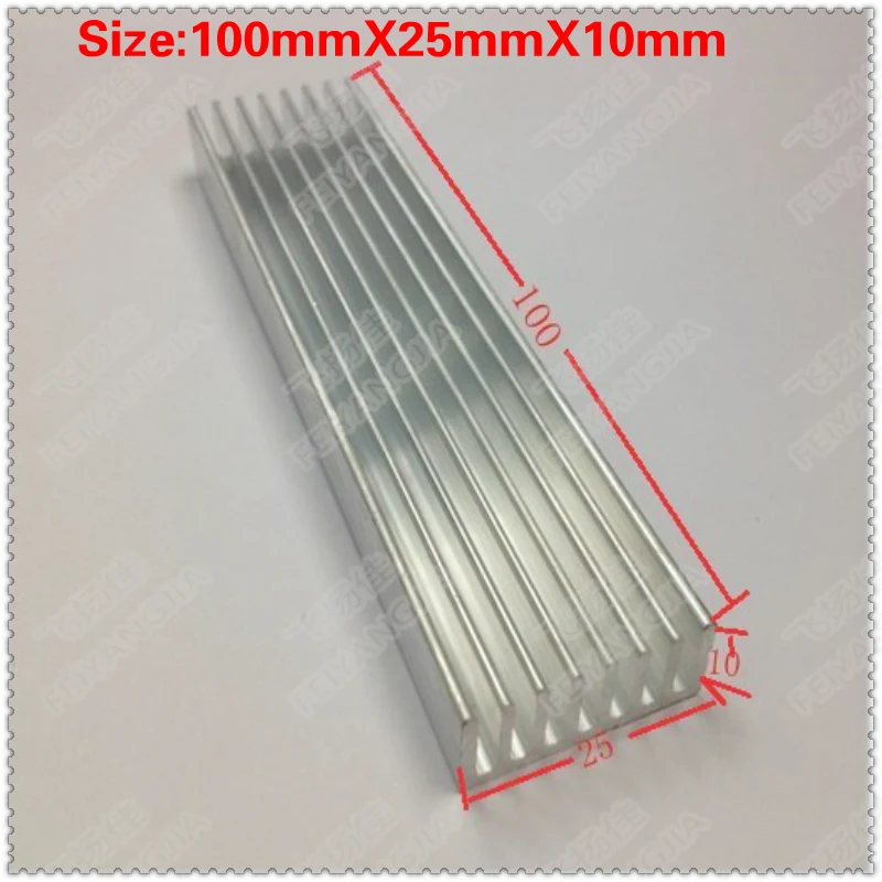 (Free shipping) 20pcs 100x25x10mm Silver Aluminum Heat sinks IC Chip Cooler Cooling Heatsink