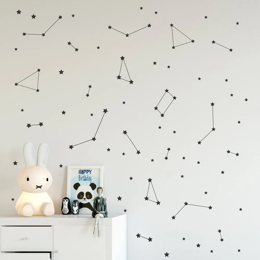 Constellation Wall Decal Kids Bedroom Removable Decoration Outer Space Nursery Decor Vinyl Stickers Zodiac Astronomy Art Mural