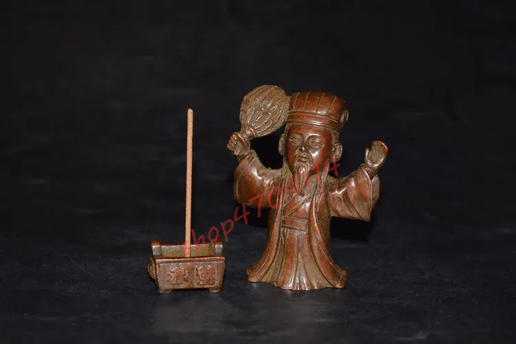 Solid pure copper, small Zhuge Liang ornaments ornaments, tea ceremony decorations, handicraft collections