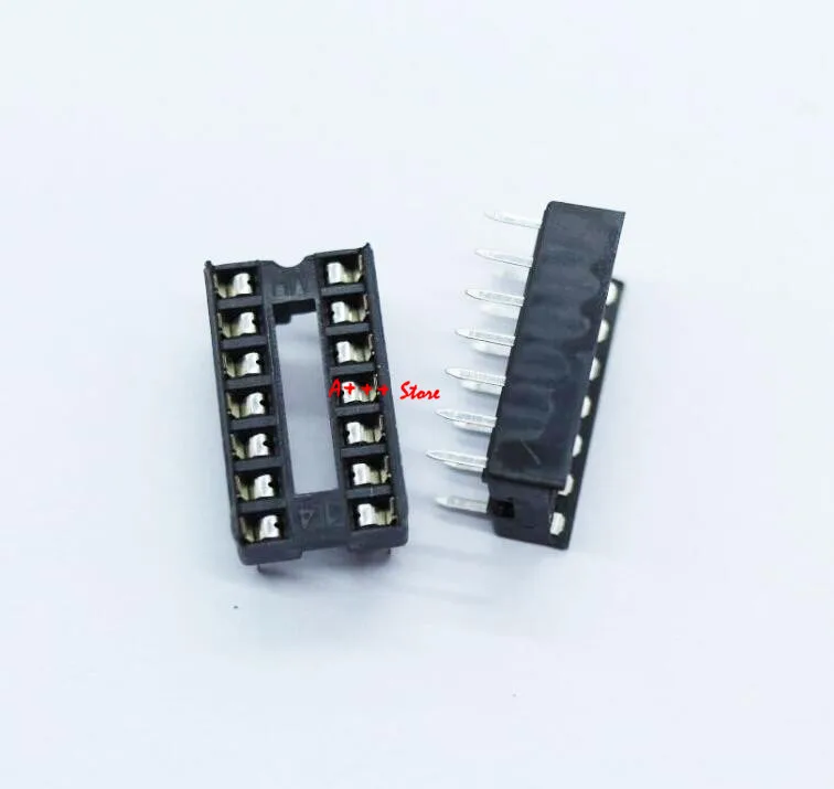 20PCS 14 Pin DIP Square Hole IC Sockets Adapter 14Pin Pitch 2.54mm Connector