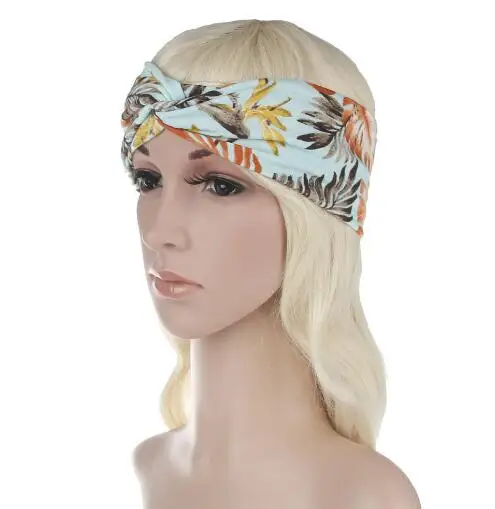 10ps Fashion Retro Women Elastic Turban Twisted Knotted Ethnic Headband Floral Wide Stretch Girl Hair band Accessories 2017