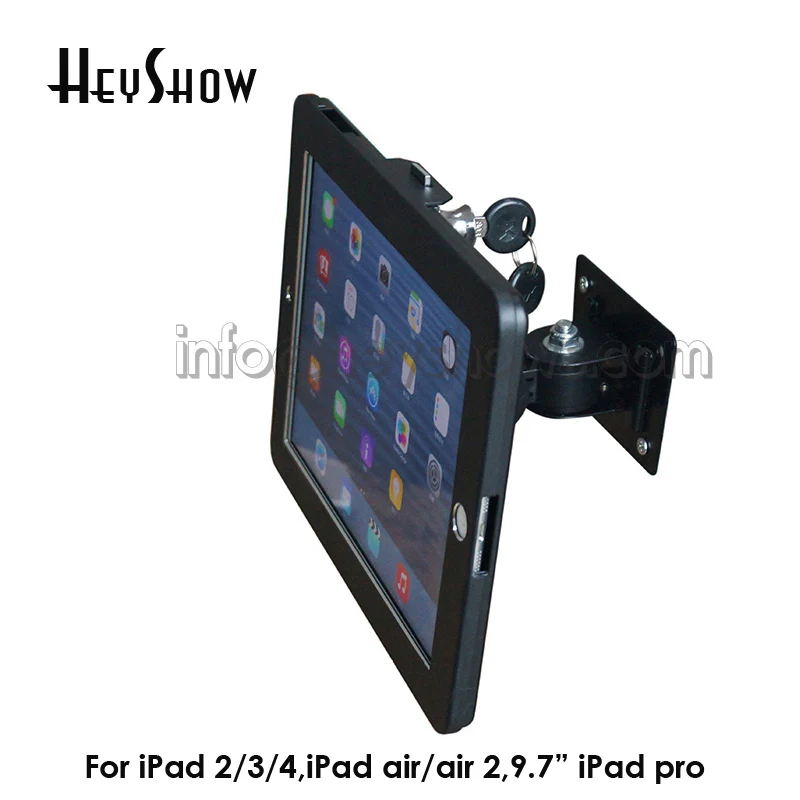 Tablet Wall Mount for iPad, Secure Lock Display Stand, Bracket Kiosk, Anti Theft Case, iPad 2,3,4 Air