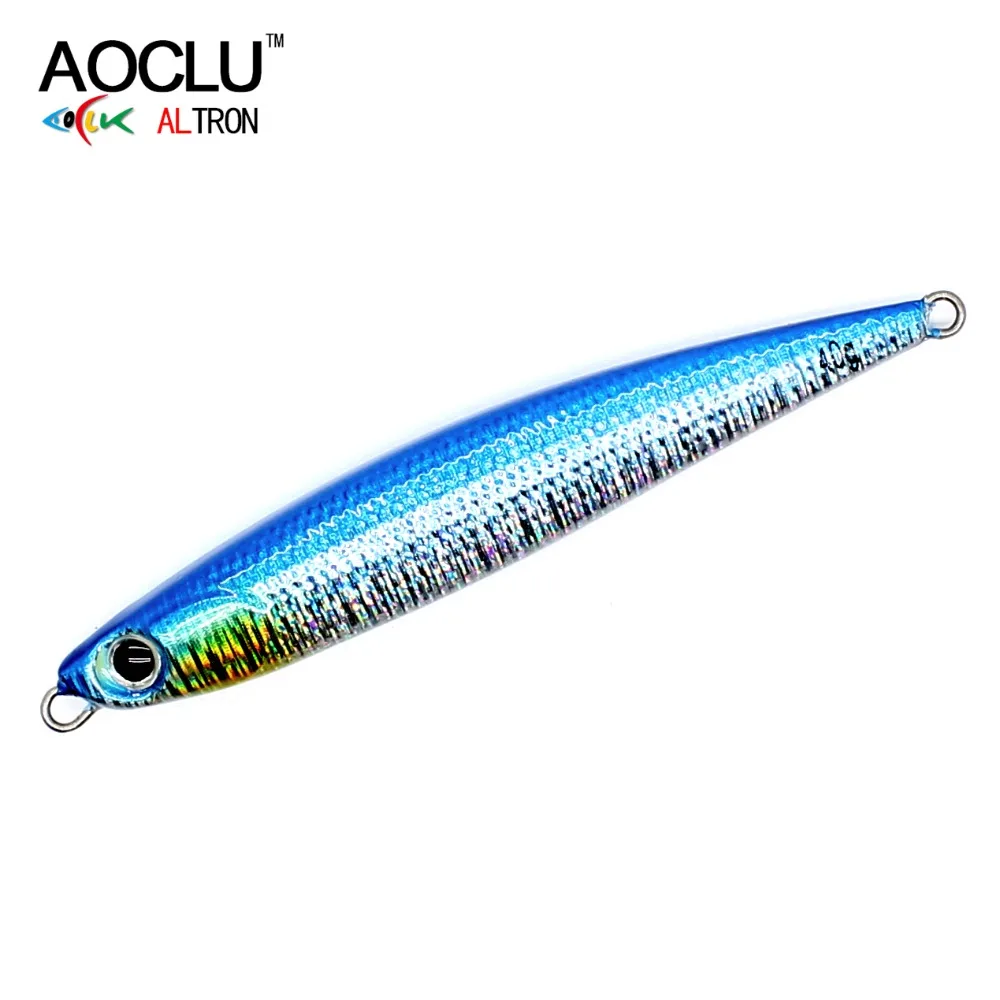 AOCLU-Fast Metal Jig Shore Fishing, Sardine Hard Bait, Sinking Stick, Relective Hologram More Bites, UV Glow, 12g, 20g, 30g