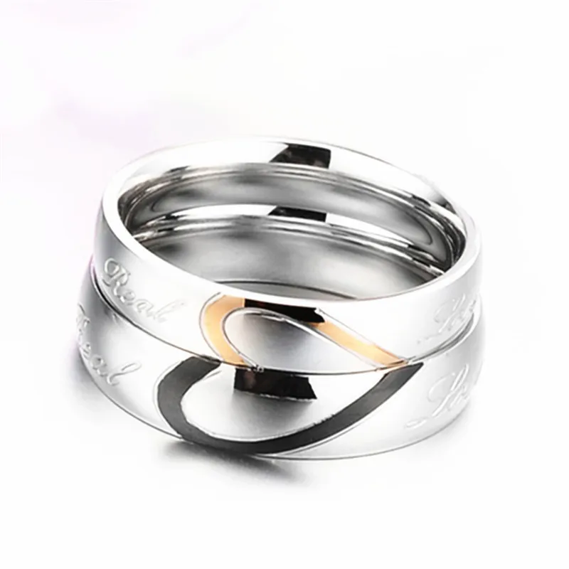 Boniskiss 2020 Rings For Men Women Stainless Steel Wedding Ring Female Italian Jewelry Lovers Heart Joyas En Acero Inoxidable