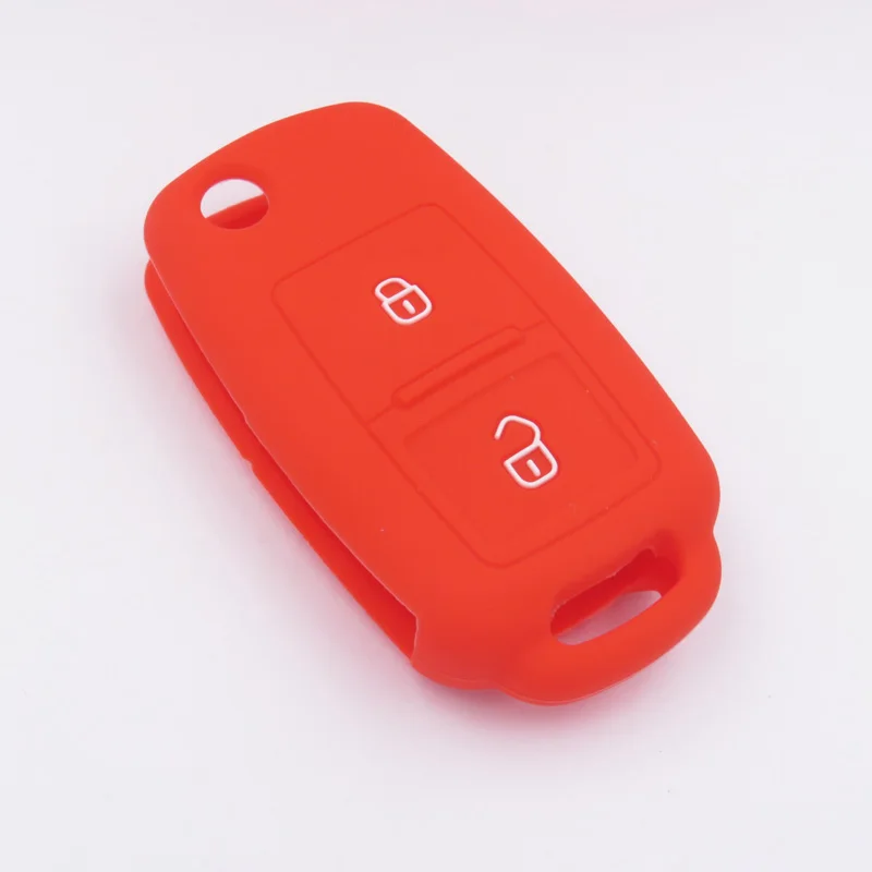 Silicone Car Key Covers Fob Case For VW Volkswagen Passat Polo Golf Touran Bora Jetta Cady Touran Sharan 2button Remote Key