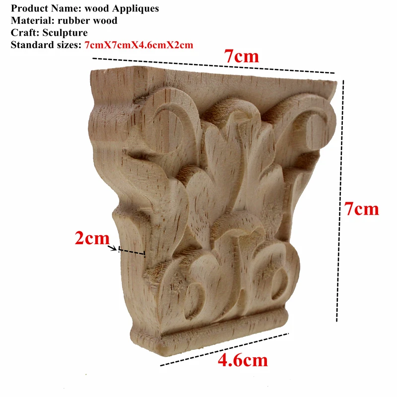 VZLX Wood Carving Decal Bed Windows Applique Furniture Stigma Wall Fireplace Cabinet Decorative Figurines Decoration Home Decor