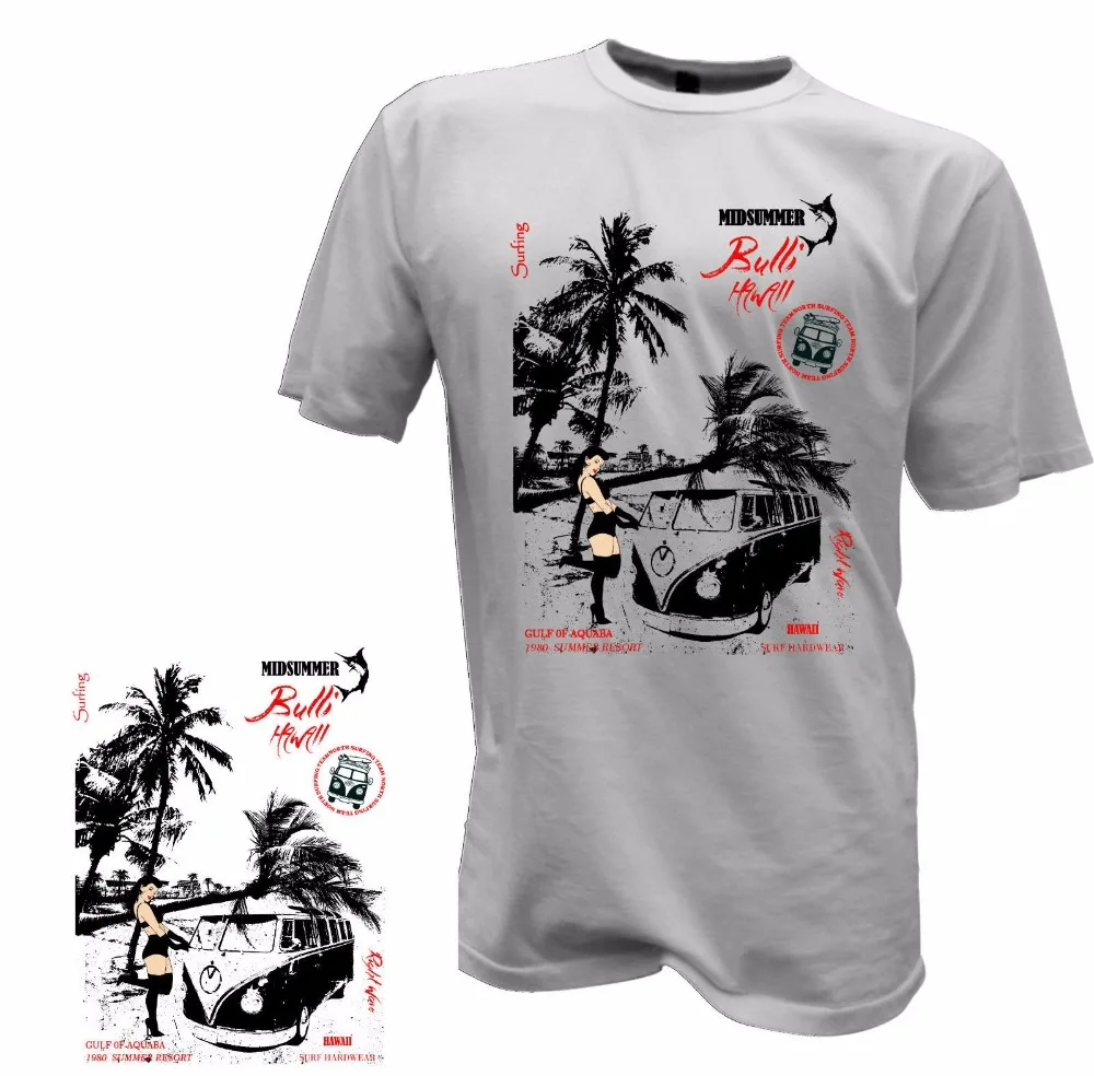 2019 Casual men Outwears Popular Design 100% cartoon T Shirt Men Surfer Bus Surfer Retro Samba T1 T2 T3 t shirts printer