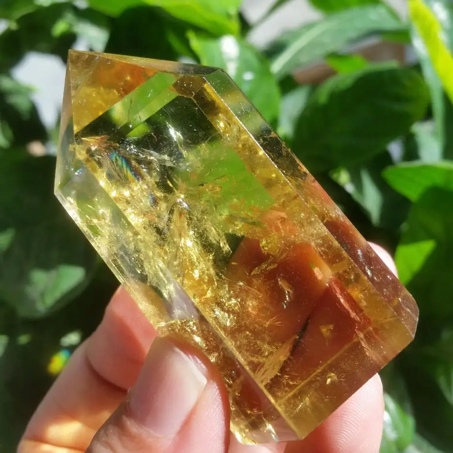 1pcs NATURAL Smoky Citrine QUARTZ CRYSTAL WAND POINT HEALING 70g